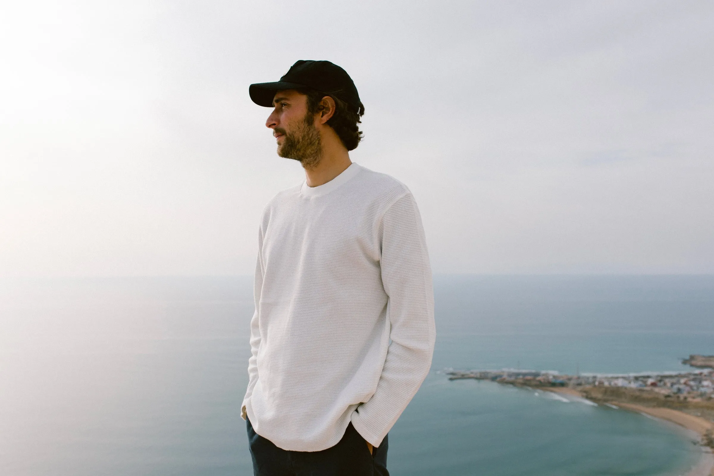 Classic Waffle Knit Vintage White Modern Outfit