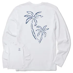 Pocket Design Trendy Vibes Wear Men's Two Simple Palms Long Sleeve Crusher Tee