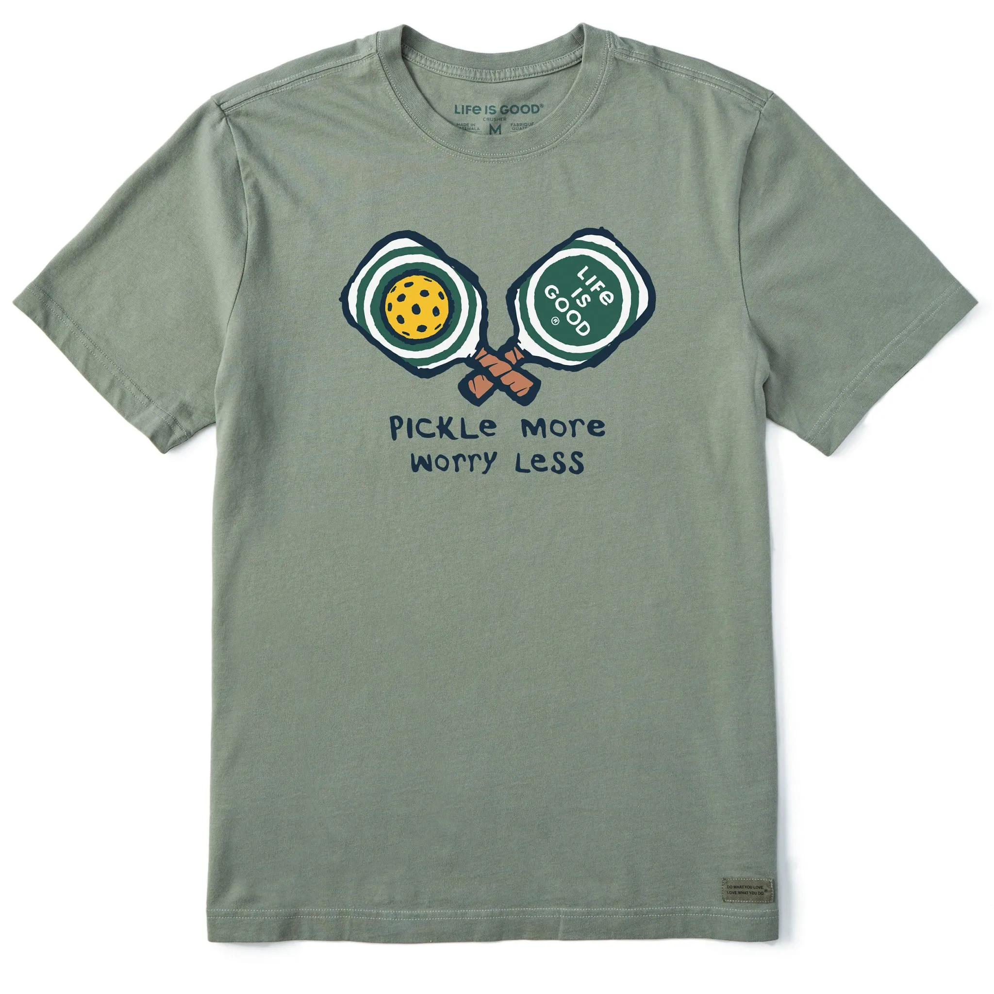 Men's Pickle More Worry Less Short Sleeve Tee Light Comfort Subtle Logo Placement