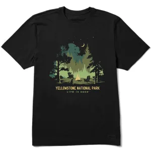 High Density Knit Casual Essentials Wear Men's Yellowstone Campfire Short Sleeve Crusher Tee