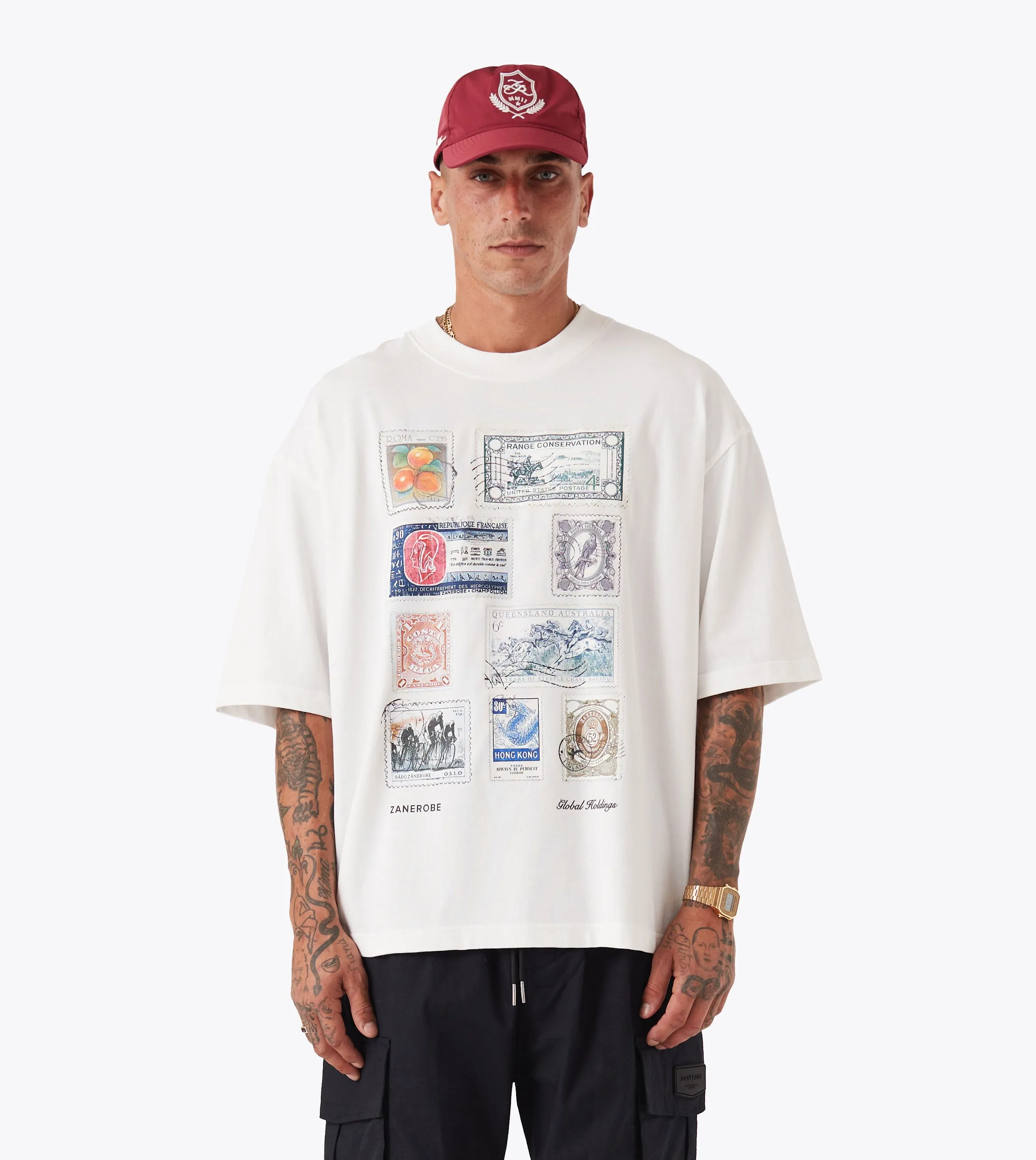 Casual Chic Stamps Flow Tee Vintage White