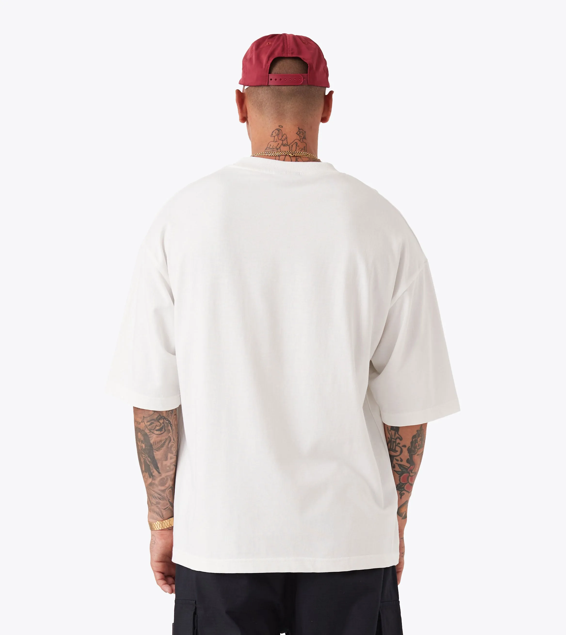 Timeless casual wear Classic Comfort Style Stamps Flow Tee Vintage White