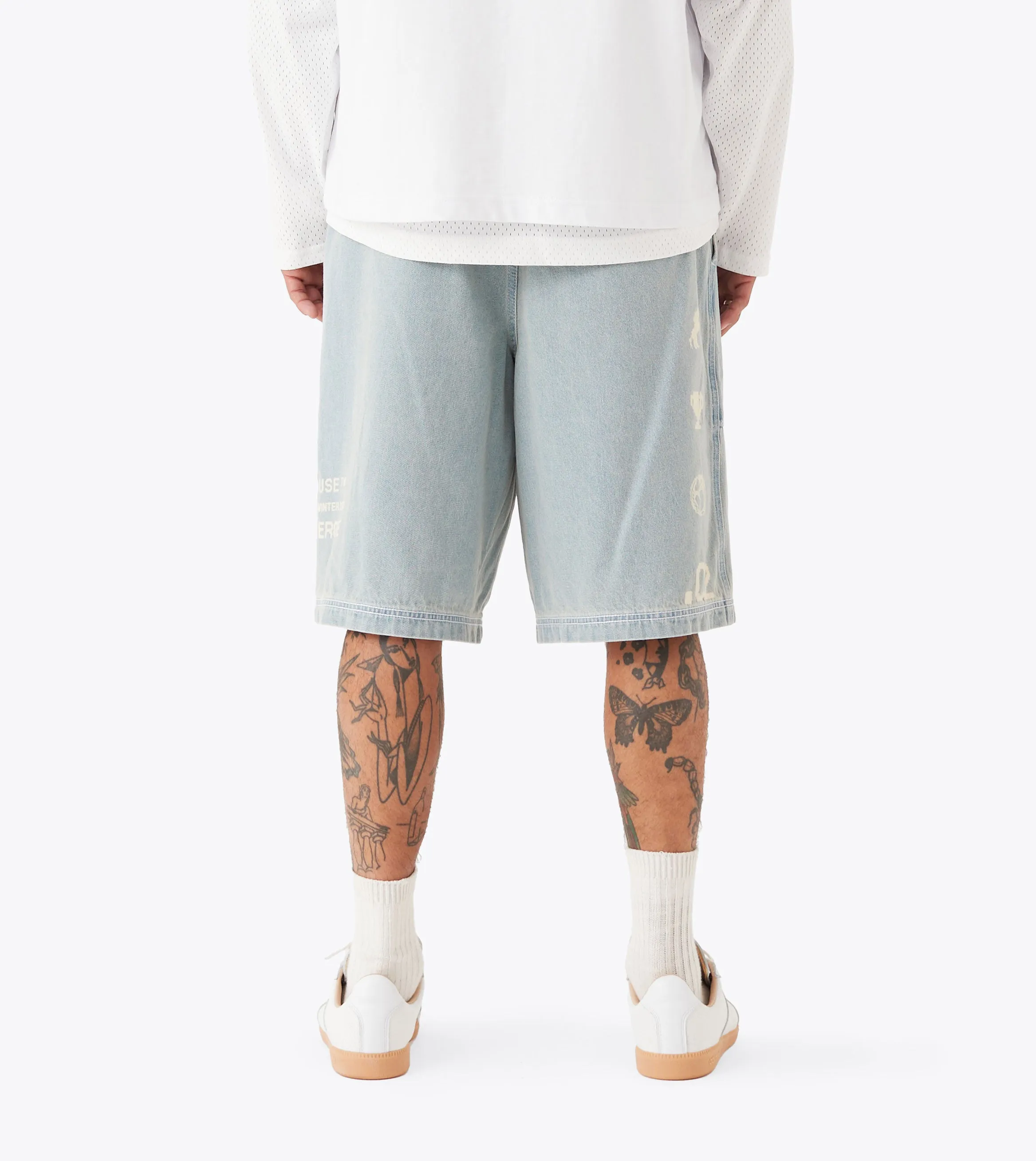 Chill Style Fun Patterns Design House Denim Short LT Blue