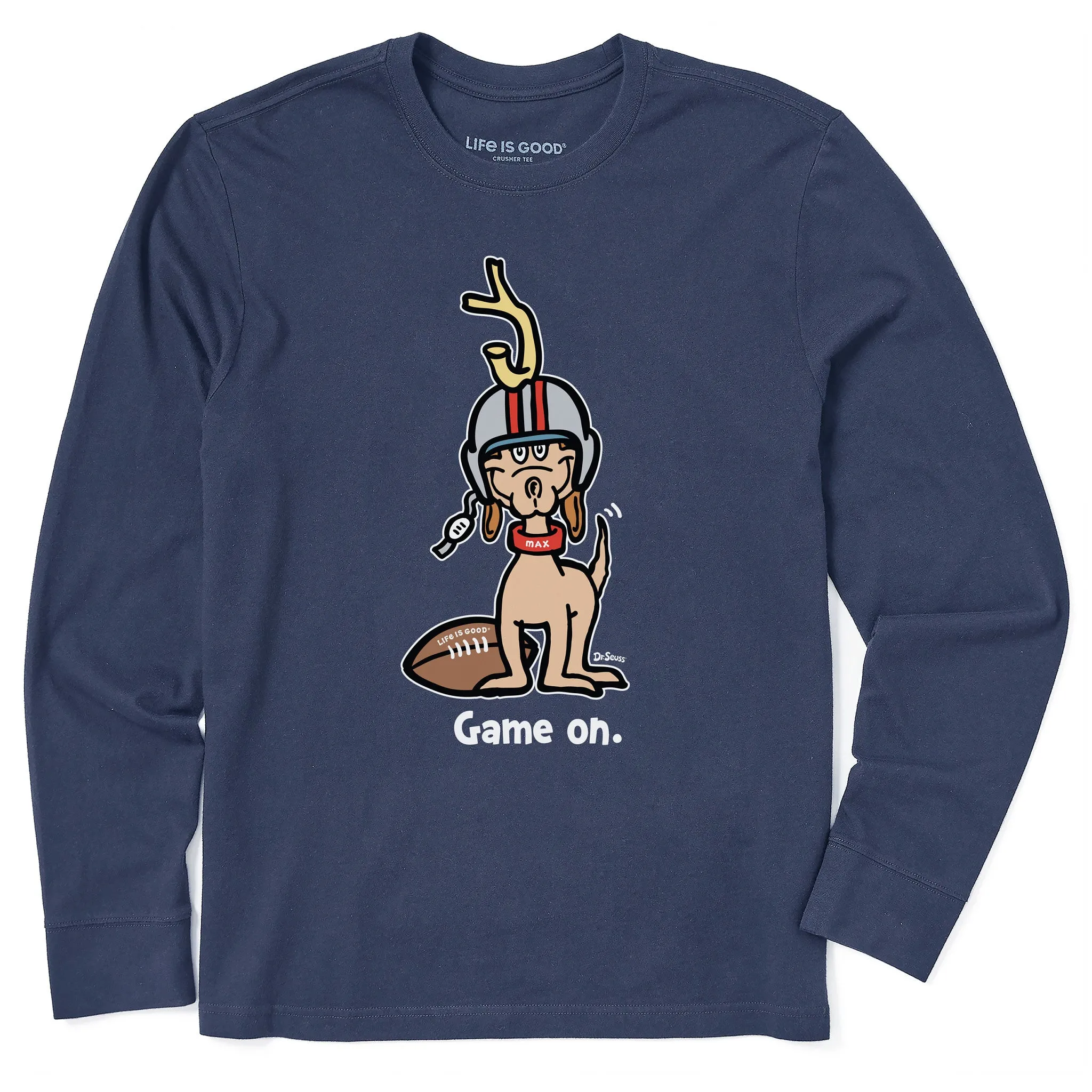 Comfy Vibe Men's Game On Football Max Long Sleeve Crusher Tee