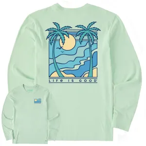 Classic timelessness Breathable knit Men's Retro Palms Scene Long Sleeve Crusher Tee