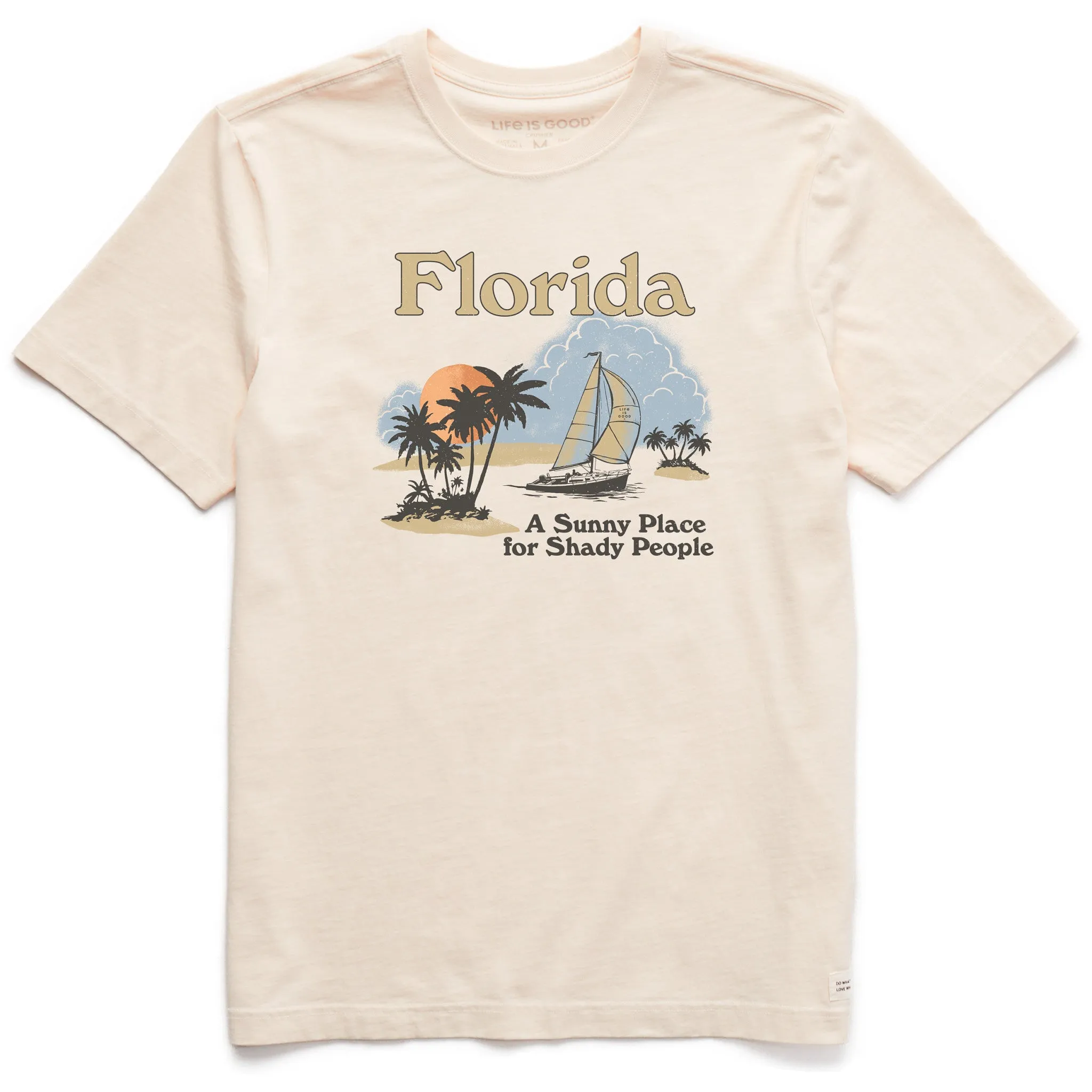 Men's Florida Sunny Place for Shady People Short Sleeve Crusher Tee Natural Fiber Blend