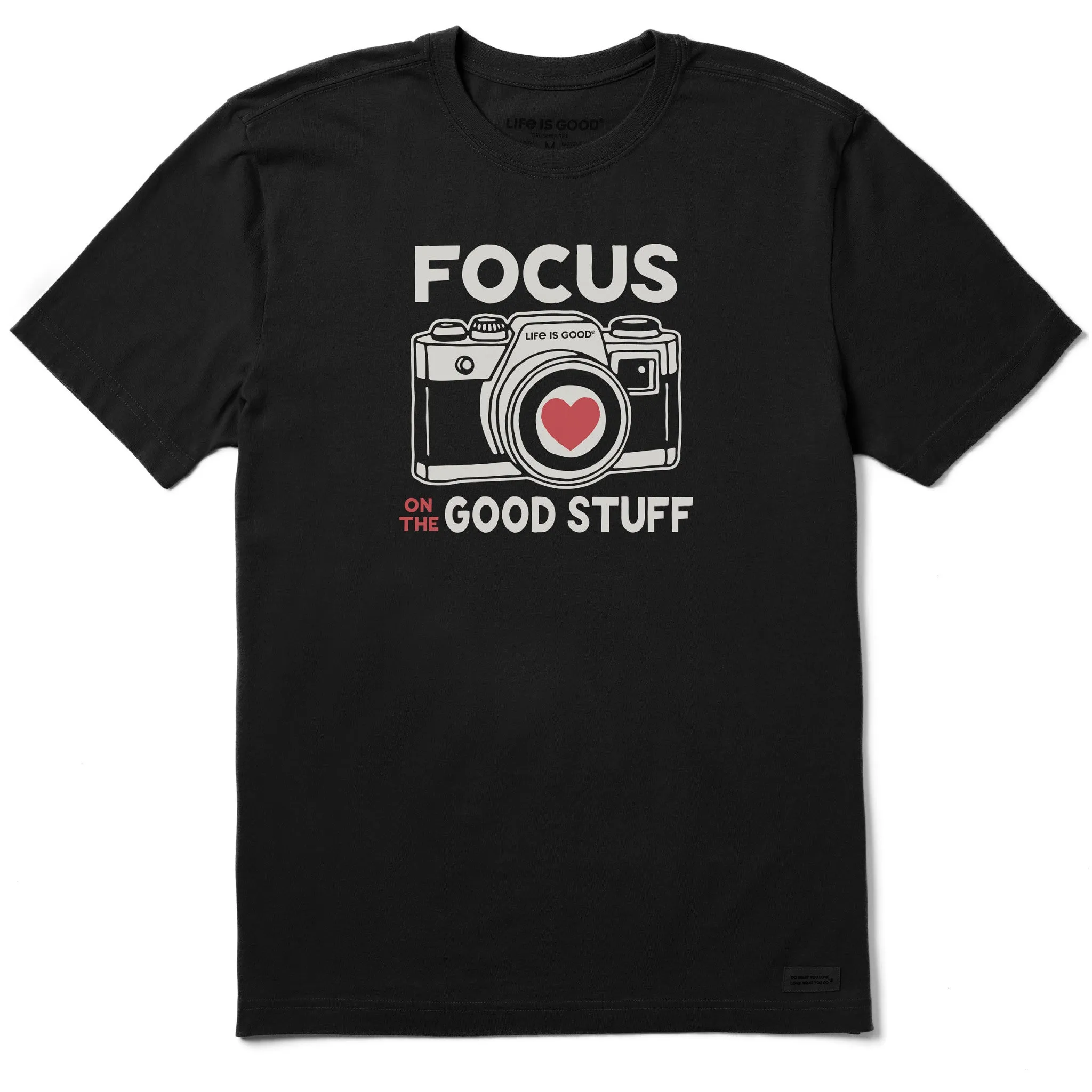 Men's Focus on the Good Stuff Camera Short Sleeve Tee Chill Comfort Look Zero Waste Production
