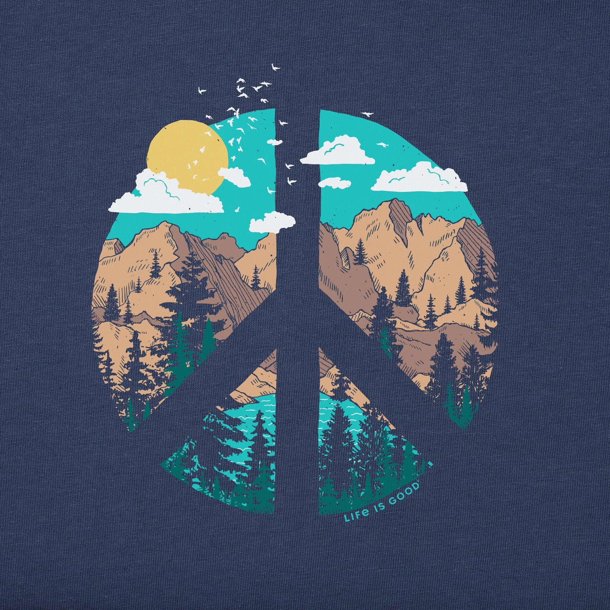 Men's Scenic Peace Sign Short Sleeve Tee Chill Design