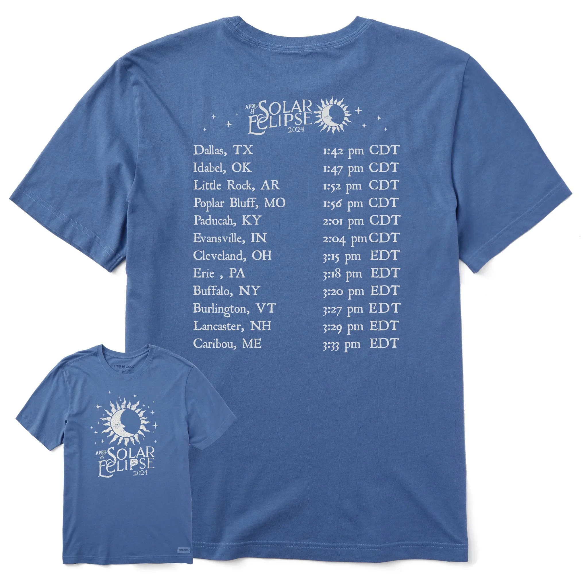 LowImpactDye Outdoor Light Men's Sun Moon Solar Eclipse 4.8.24 Short Sleeve Tee