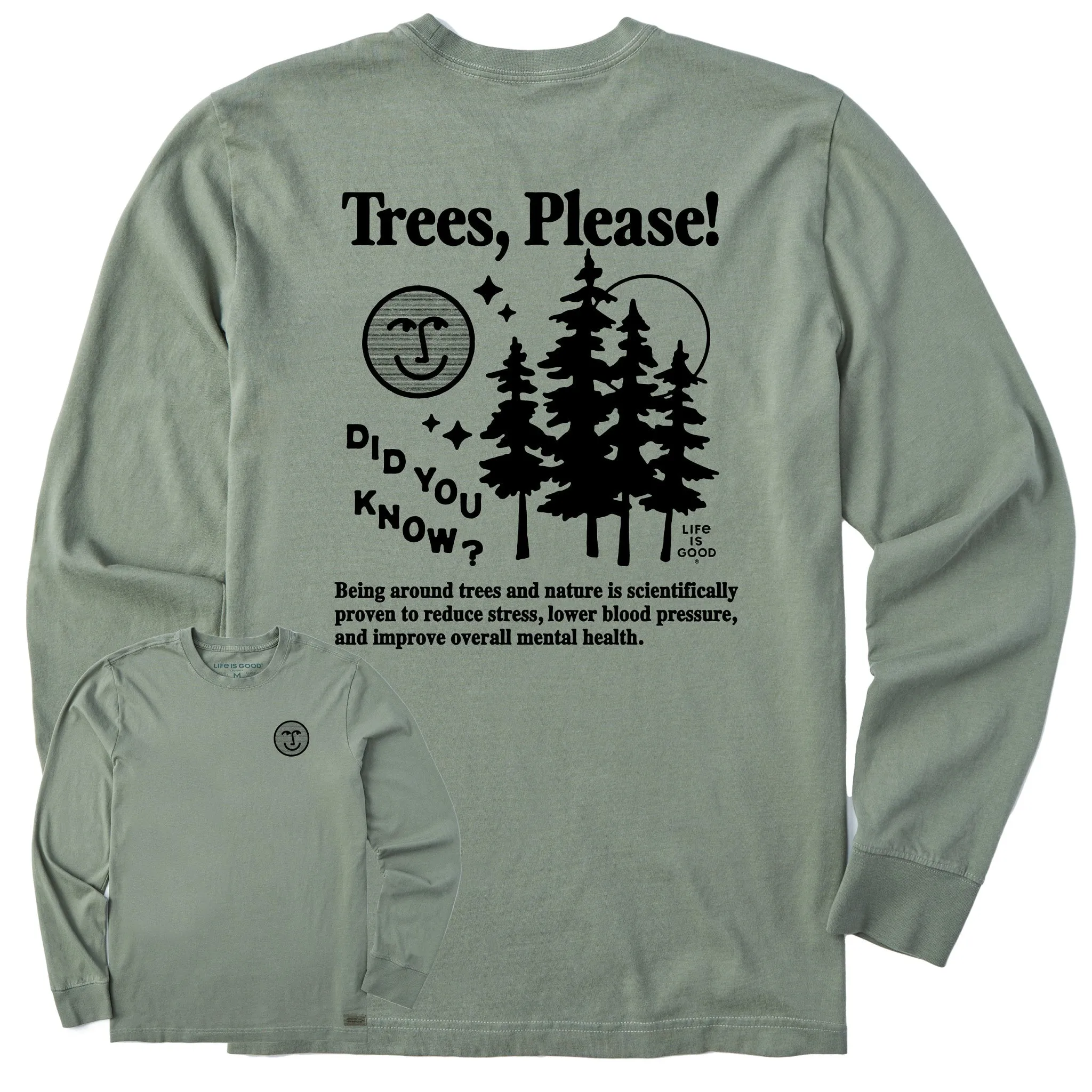 Versatile Wear Functional Fashion Men's Trees, Please! Long Sleeve Crusher Tee