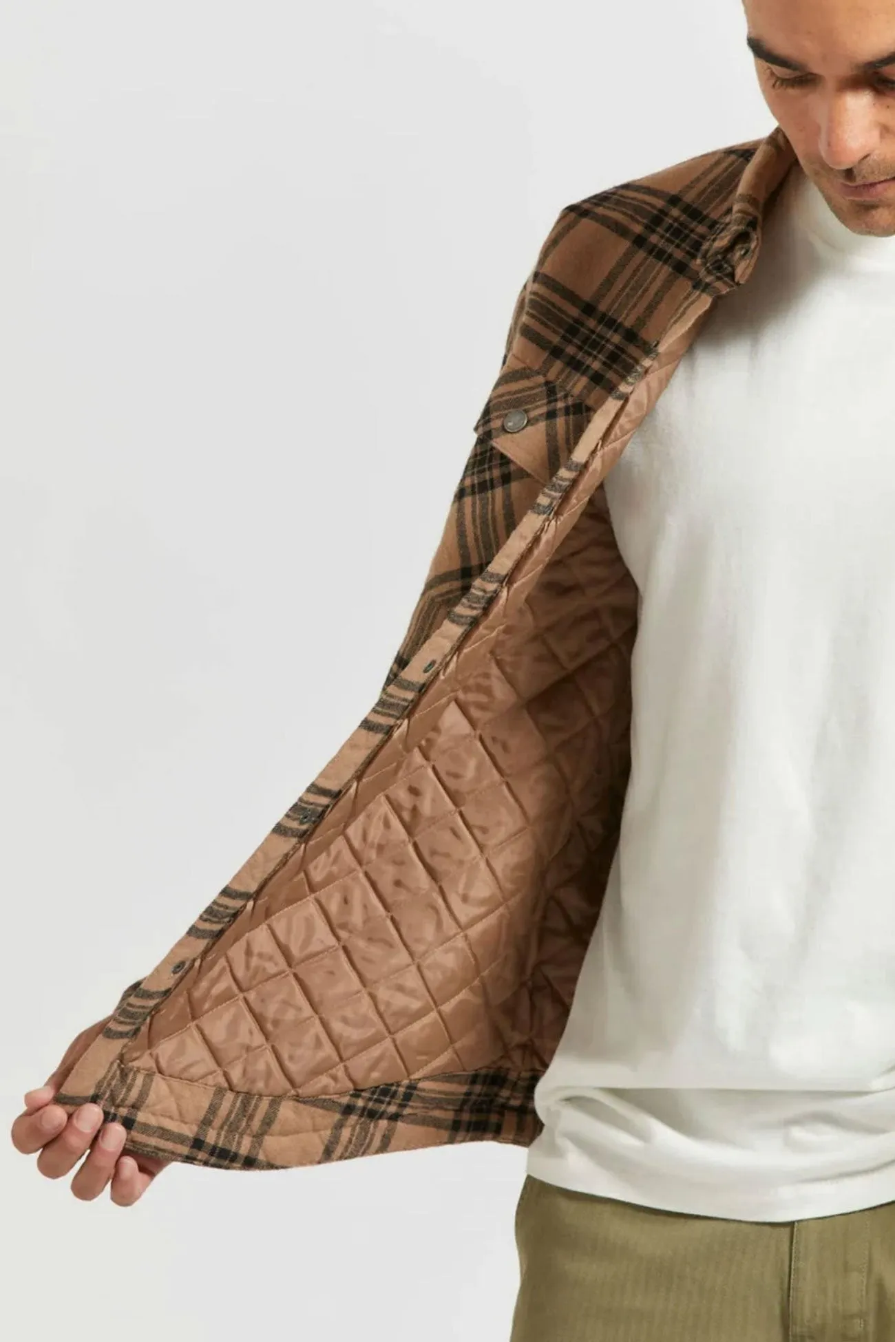 Stylish Fit Smooth Seam Technology Bowery Quilted Flannel Woodsmoke Black