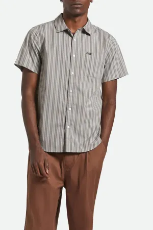 Charter Stripe Short Sleeve Woven Charcoal Grey SkinFriendlyFibers