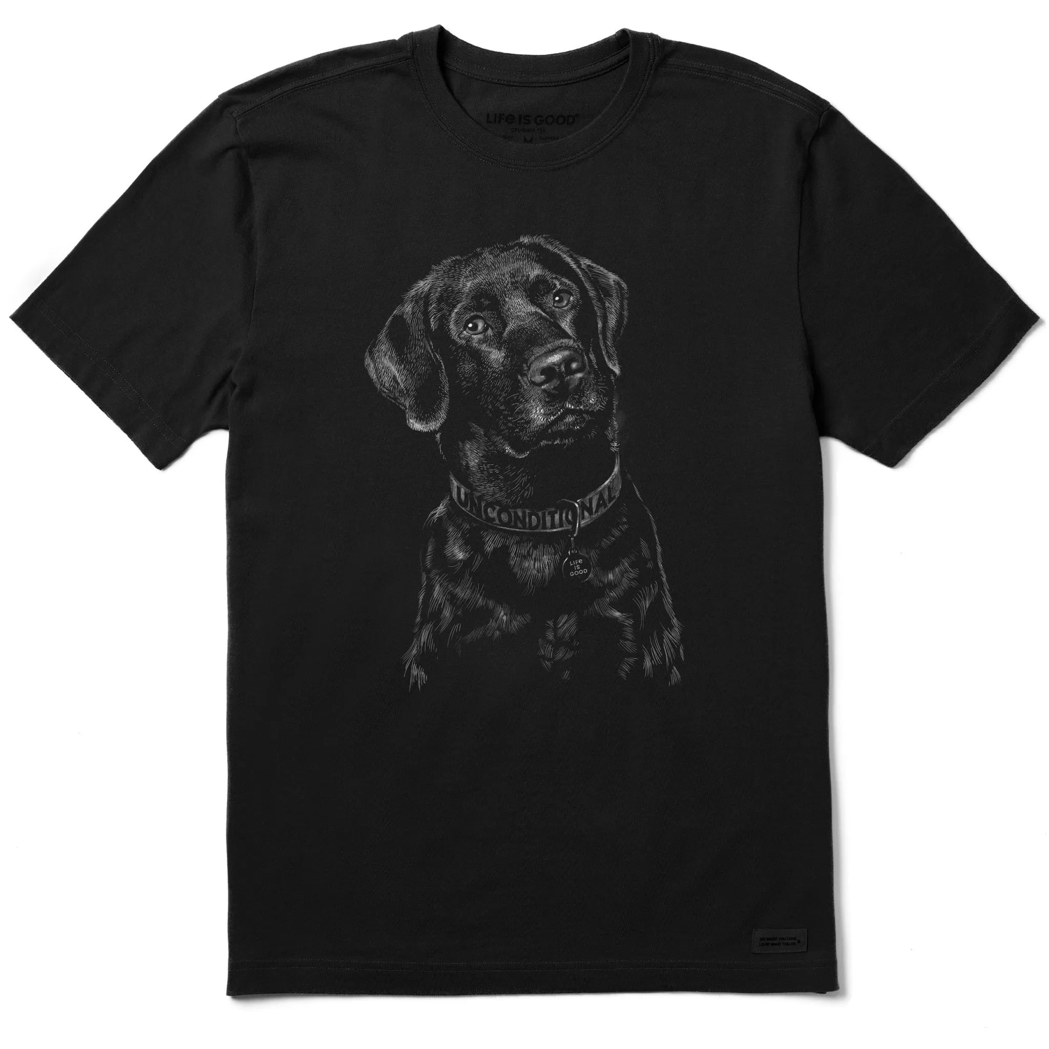 Low Impact Manufacturing Summer Style Men's Unconditional Black Lab Short Sleeve Crusher Tee
