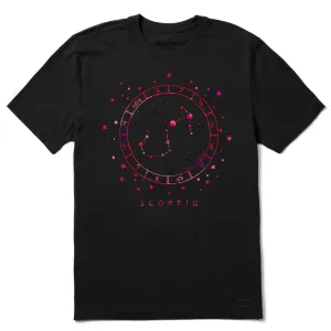Men's Zodiac Constellation Scorpio Short Sleeve Crusher Tee Quality Layer Modern Twist
