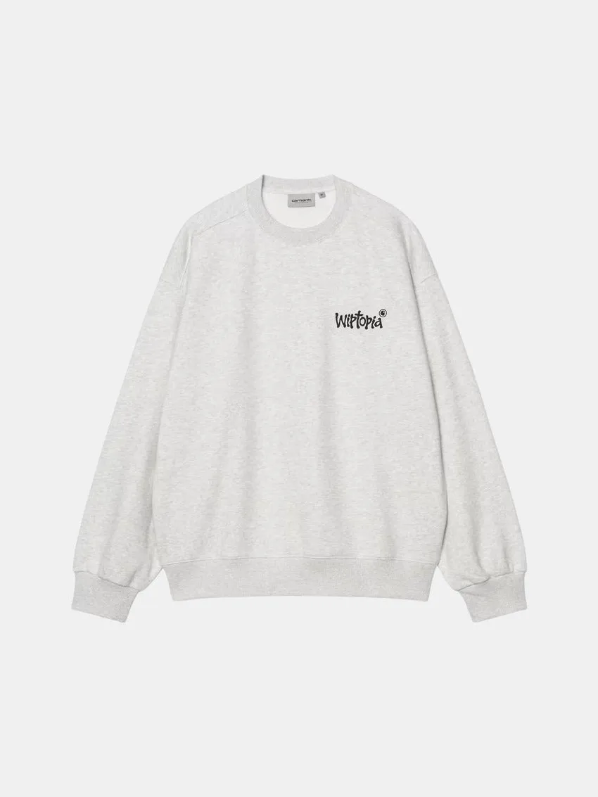 product label information Satin Wiptopia Sweatshirt Ash Heather