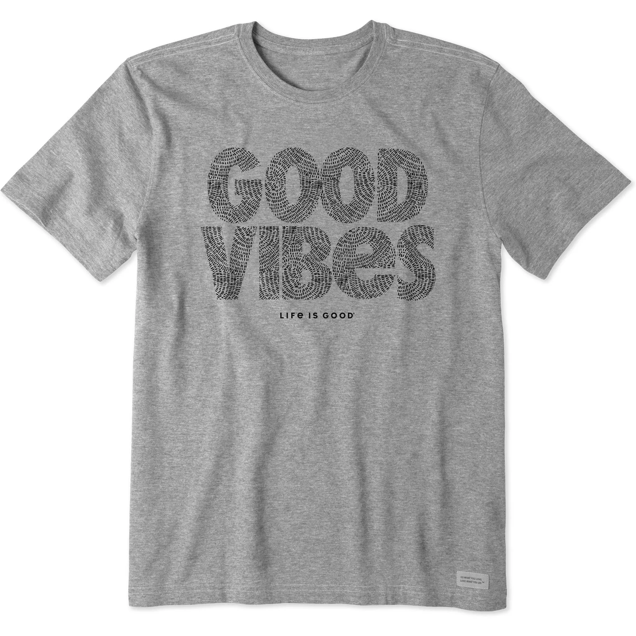Outdoor Outfit Style Geometric Pattern Men's Wordsmith Bold Good Vibes Short Sleeve Tee