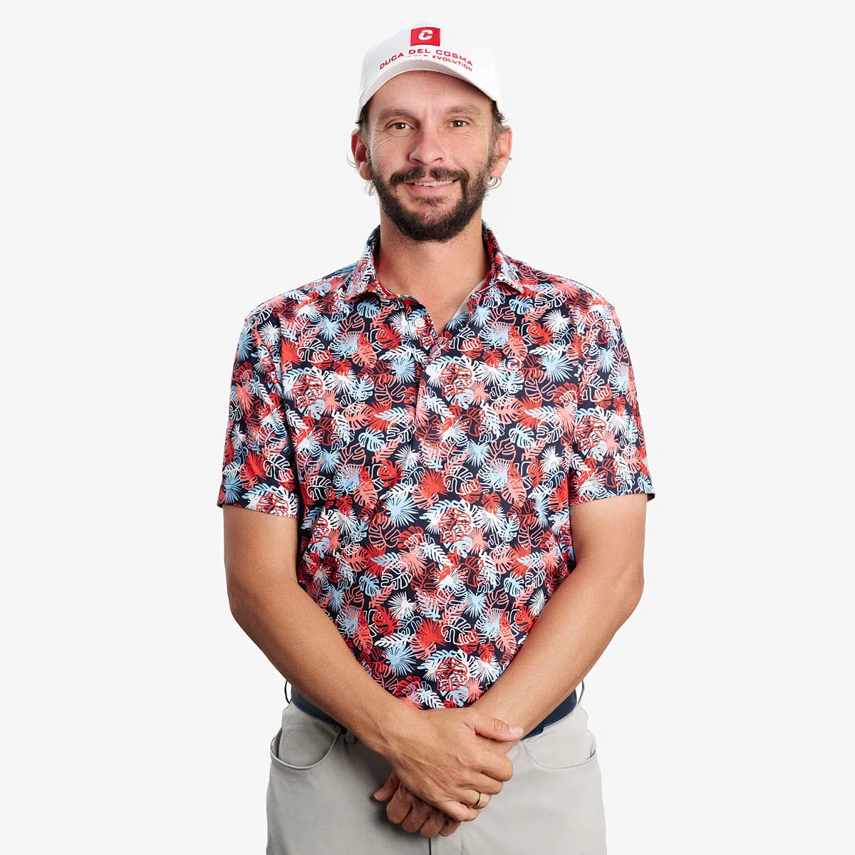 Casual Appeal Work Appropriate Polo Riccardo - Orange/Blue