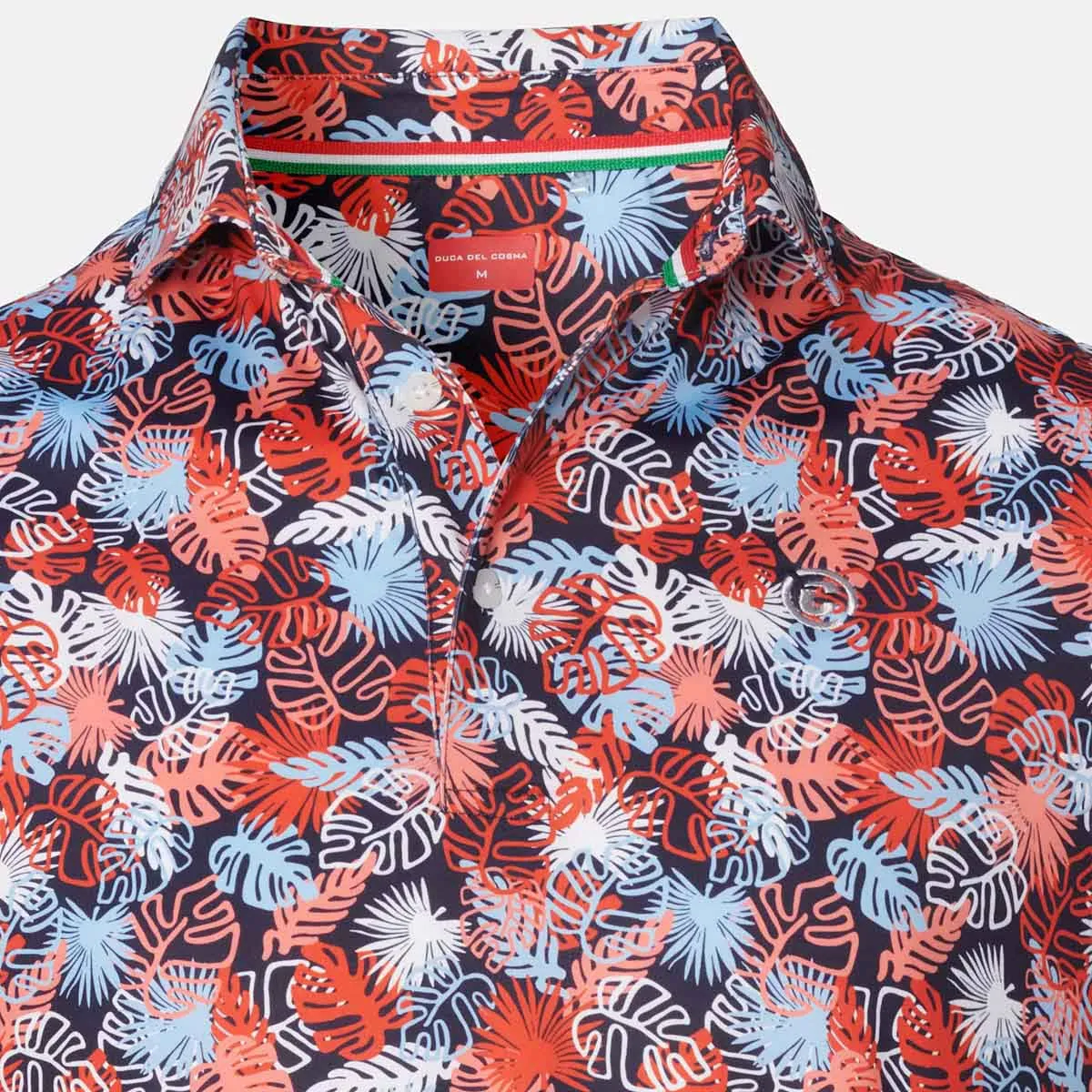 Polo Riccardo - Orange/Blue GarmentWashed Texture Minimalistic Design