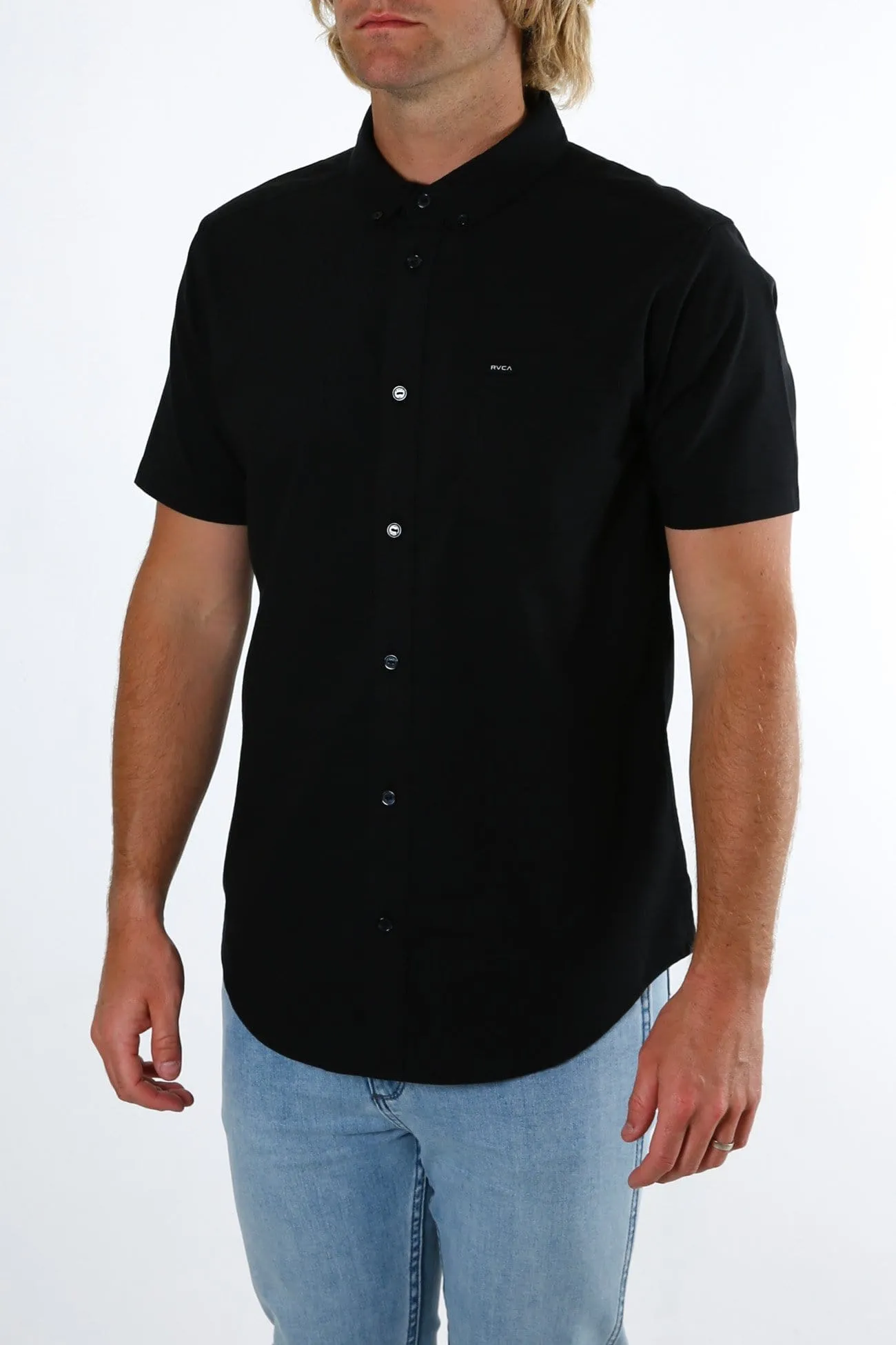 That'll Do Stretch Short Sleeve Shirt Black Daily Comfort Style Everyday Look Wear
