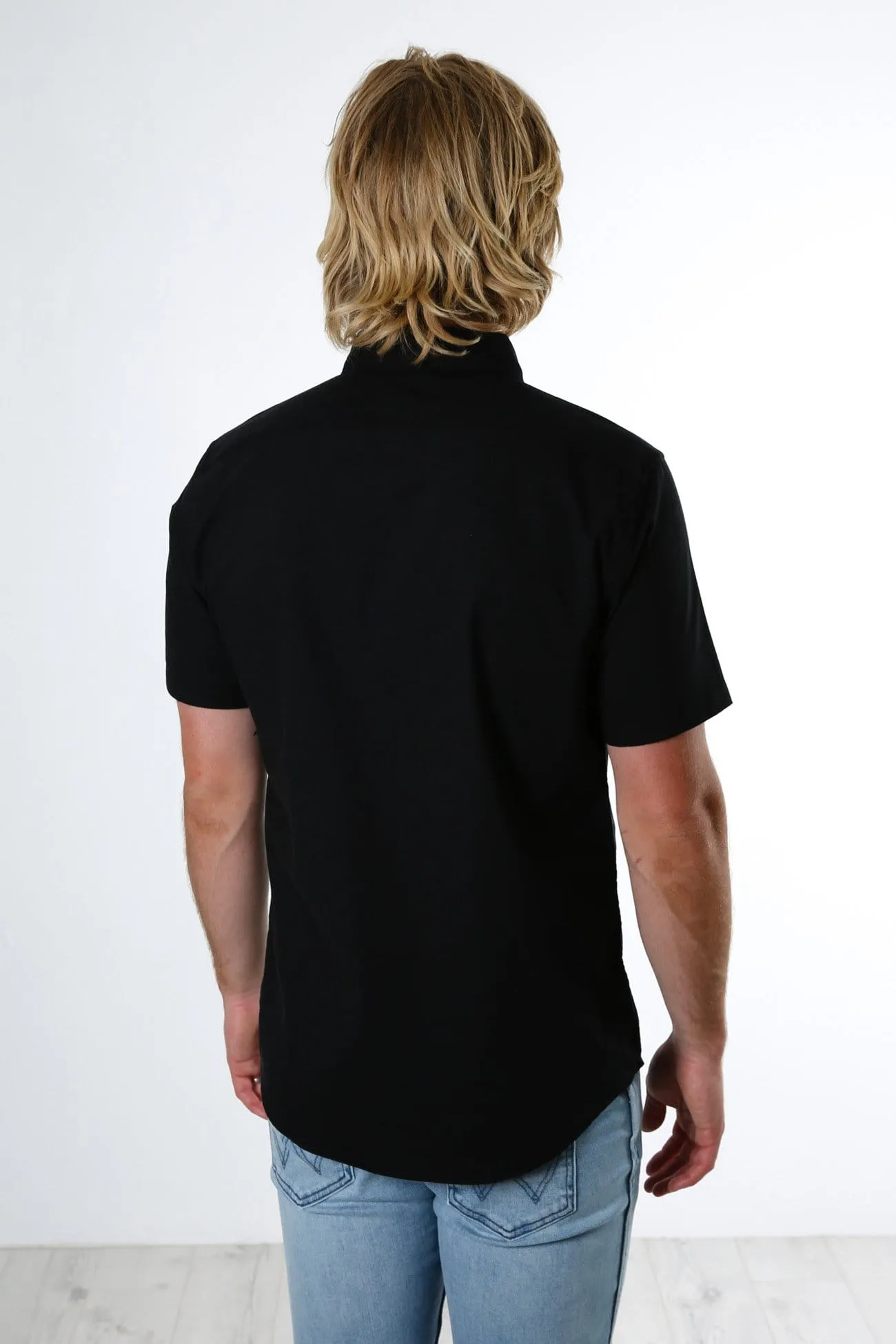 That'll Do Stretch Short Sleeve Shirt Black Effortless Look