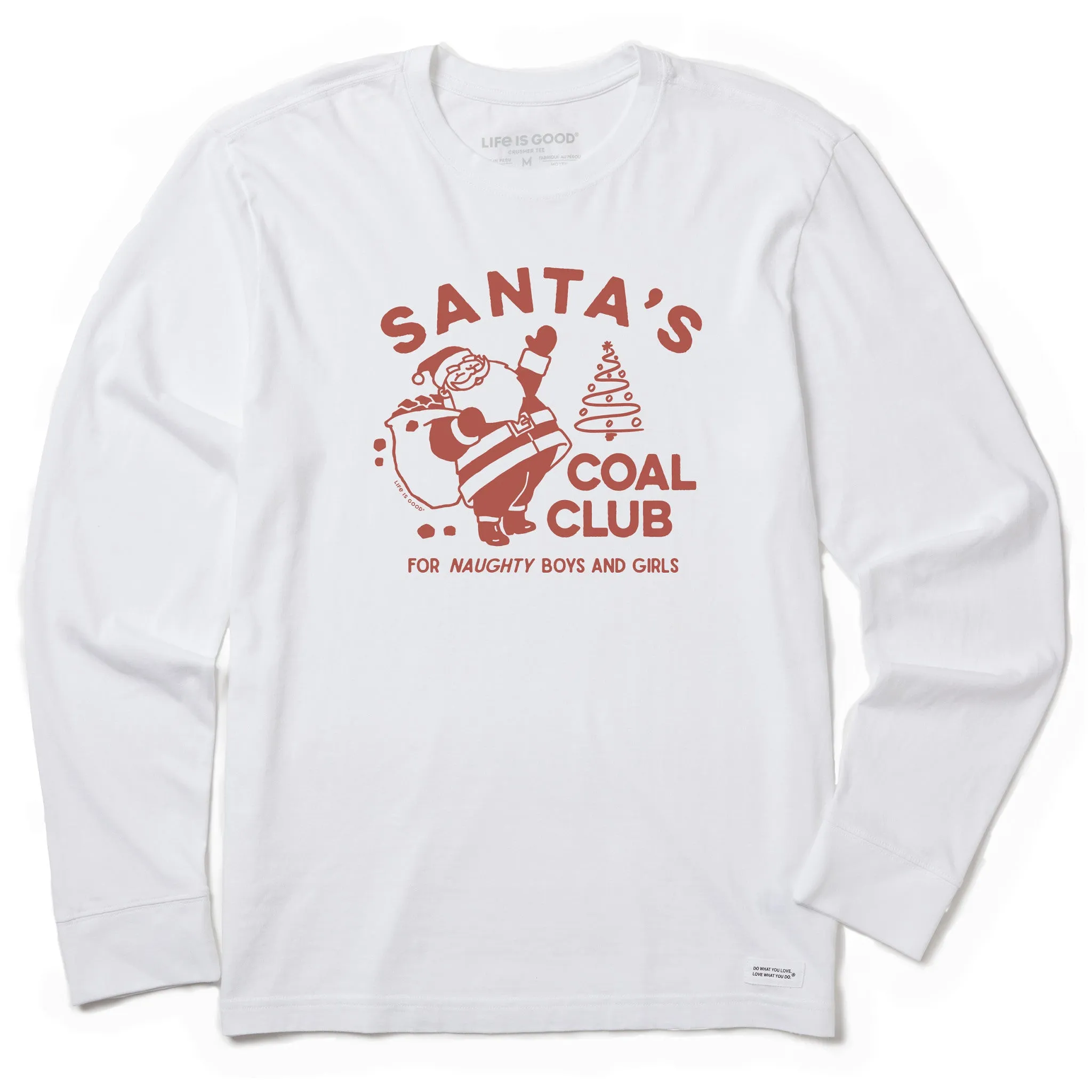 Men's Santa's Coal Club Long Sleeve Crusher Tee Lightweight Material