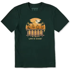 Men's Pumpkins On a Fence Short Sleeve Crusher Tee Casual Day Wear Top Rated