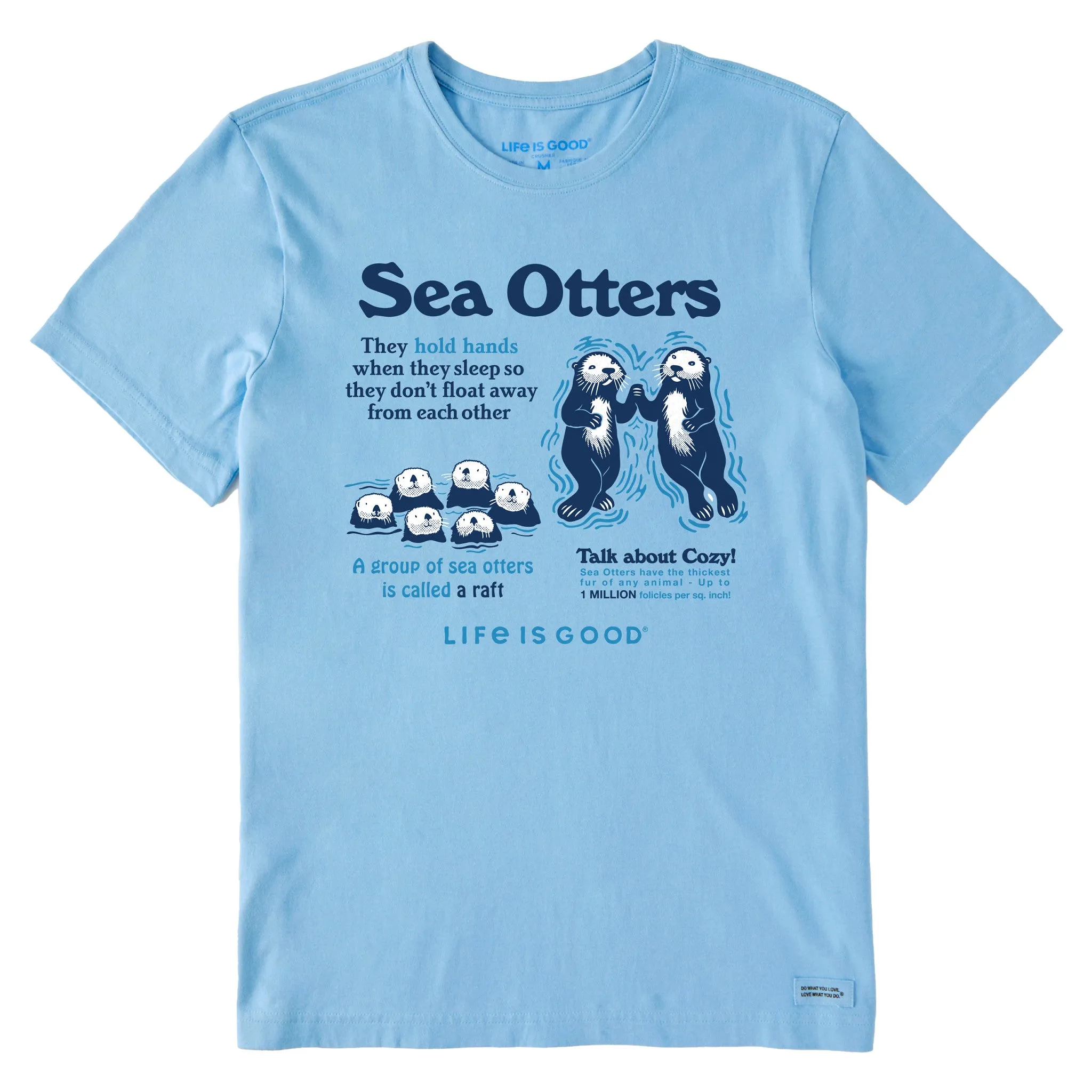 Casual Performance Fit DurableStitching Men's Sea Otters Hold Hands Short Sleeve Tee