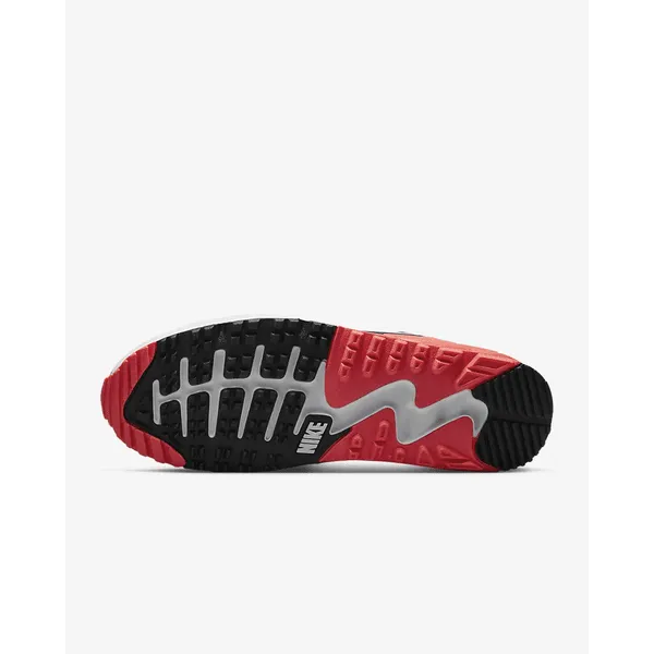 Nike Air Max 90 G Spikeless Golf Shoe - Iron Grey / Black / Red Arch Support Technology