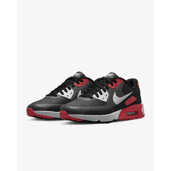Contoured Arch Bridge Fashionable Nike Air Max 90 G Spikeless Golf Shoe - Iron Grey / Black / Red