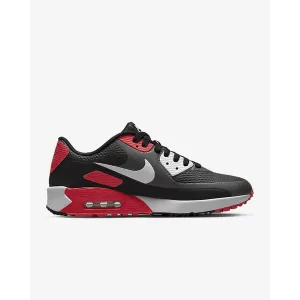 Breathable Road Trip Nike Air Max 90 G Spikeless Golf Shoe - Iron Grey / Black / Red