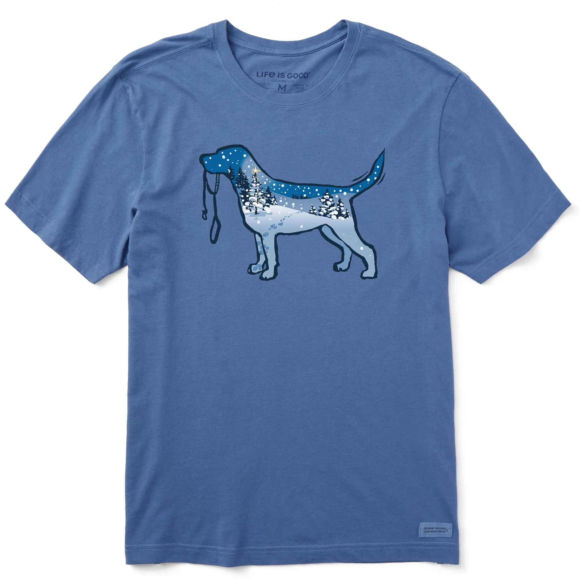 Easygoing Design Men's Snowscape Dog Short Sleeve Crusher Tee
