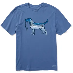 Easygoing Design Men's Snowscape Dog Short Sleeve Crusher Tee