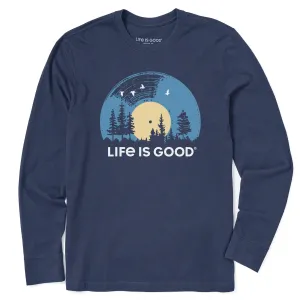 Men's Vinyl Sunset Long Sleeve Crusher Tee Classic Trend Look Casual Comfort Layer