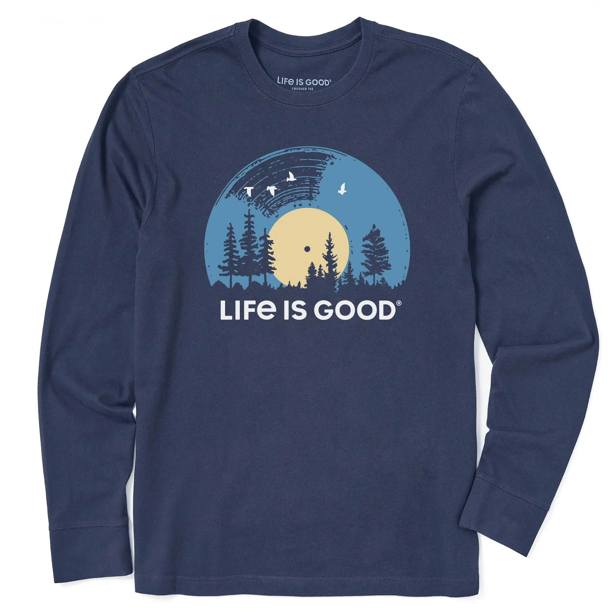 HighThreadCount MultipurposeUse Men's Vinyl Sunset Long Sleeve Crusher Tee