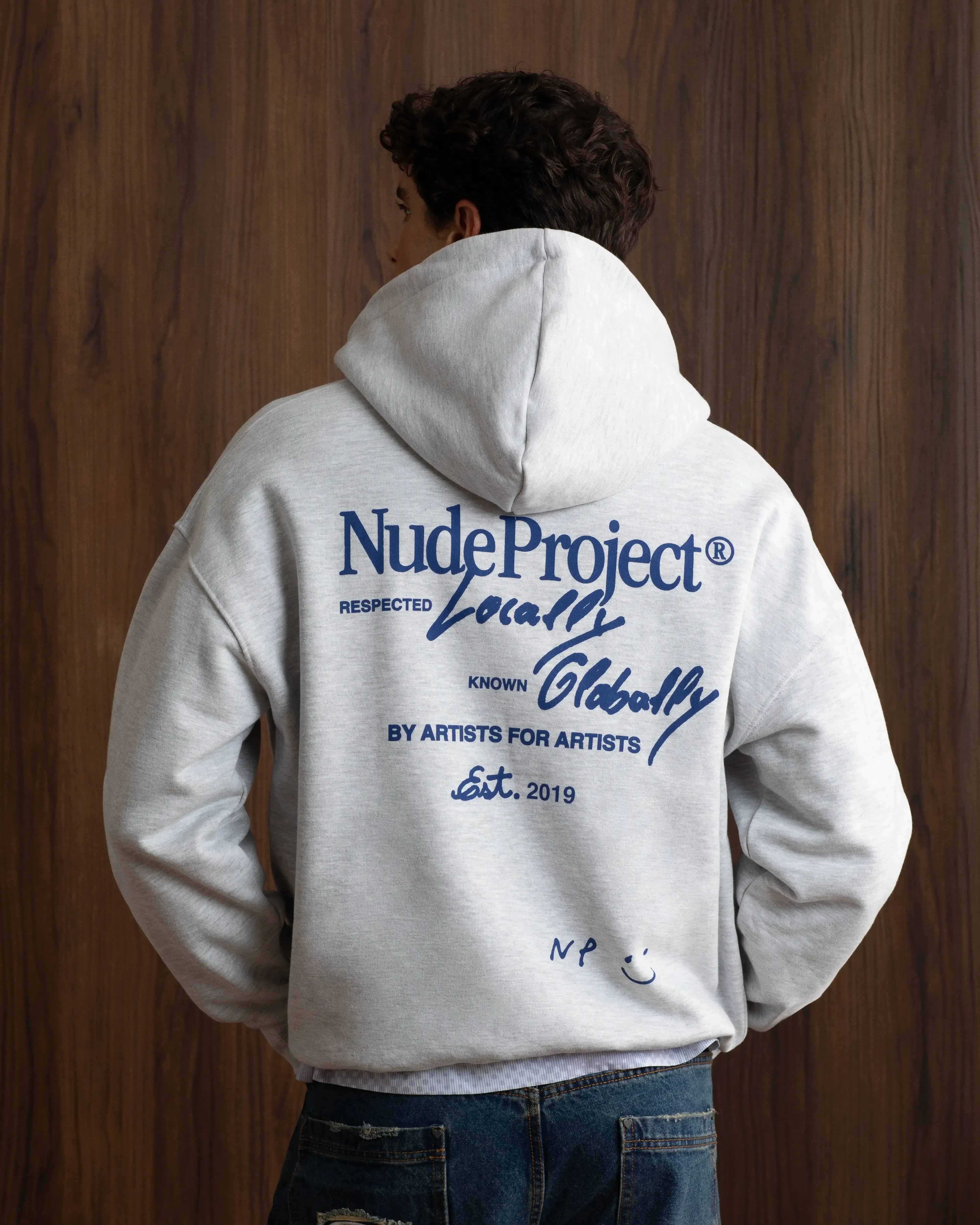 Athletic Cut Global Soon Zip-Up Hoodie Grey