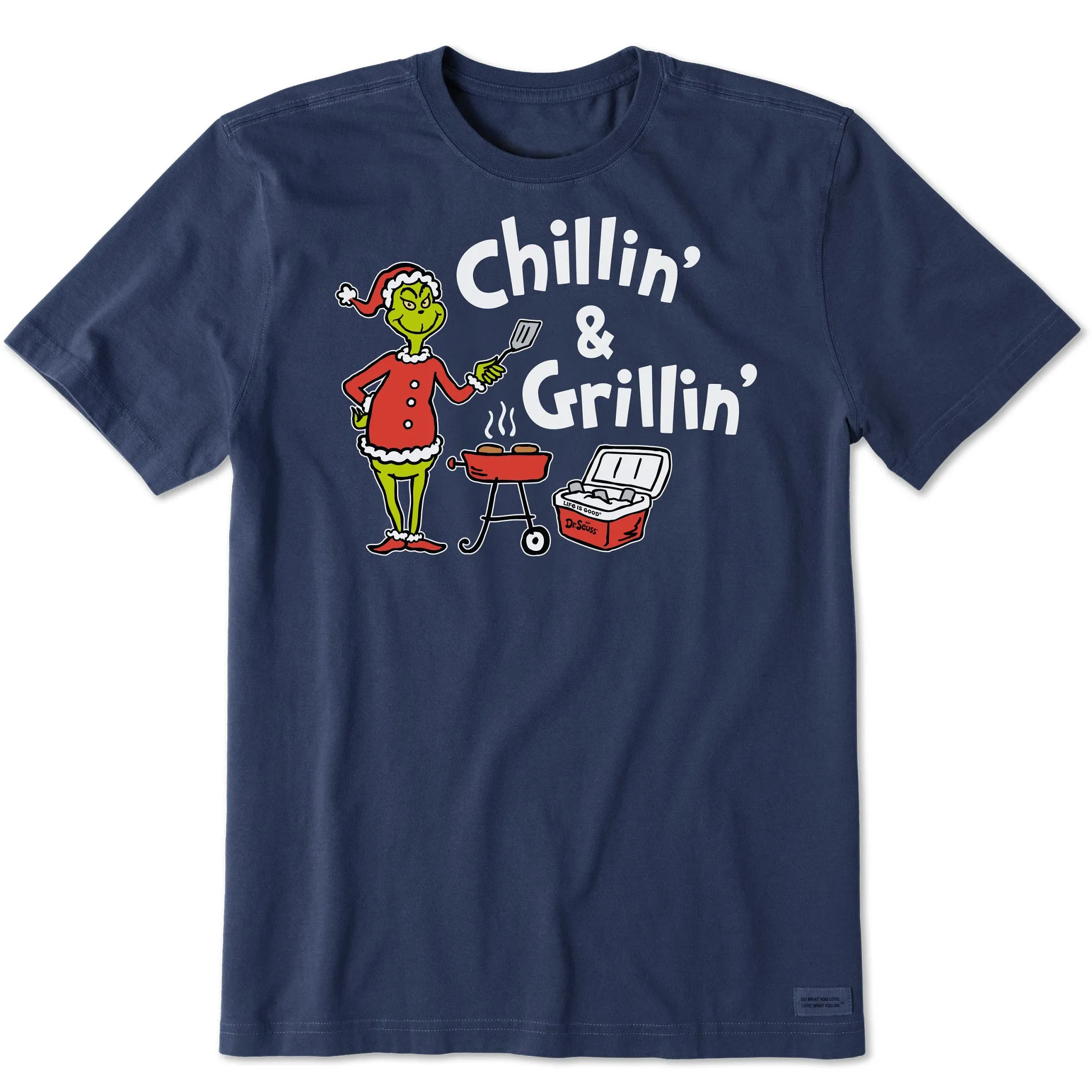 Perfect for Travel Sleek Comfort Men's Grinch Chillin' & Grillin' Short Sleeve Crusher Tee