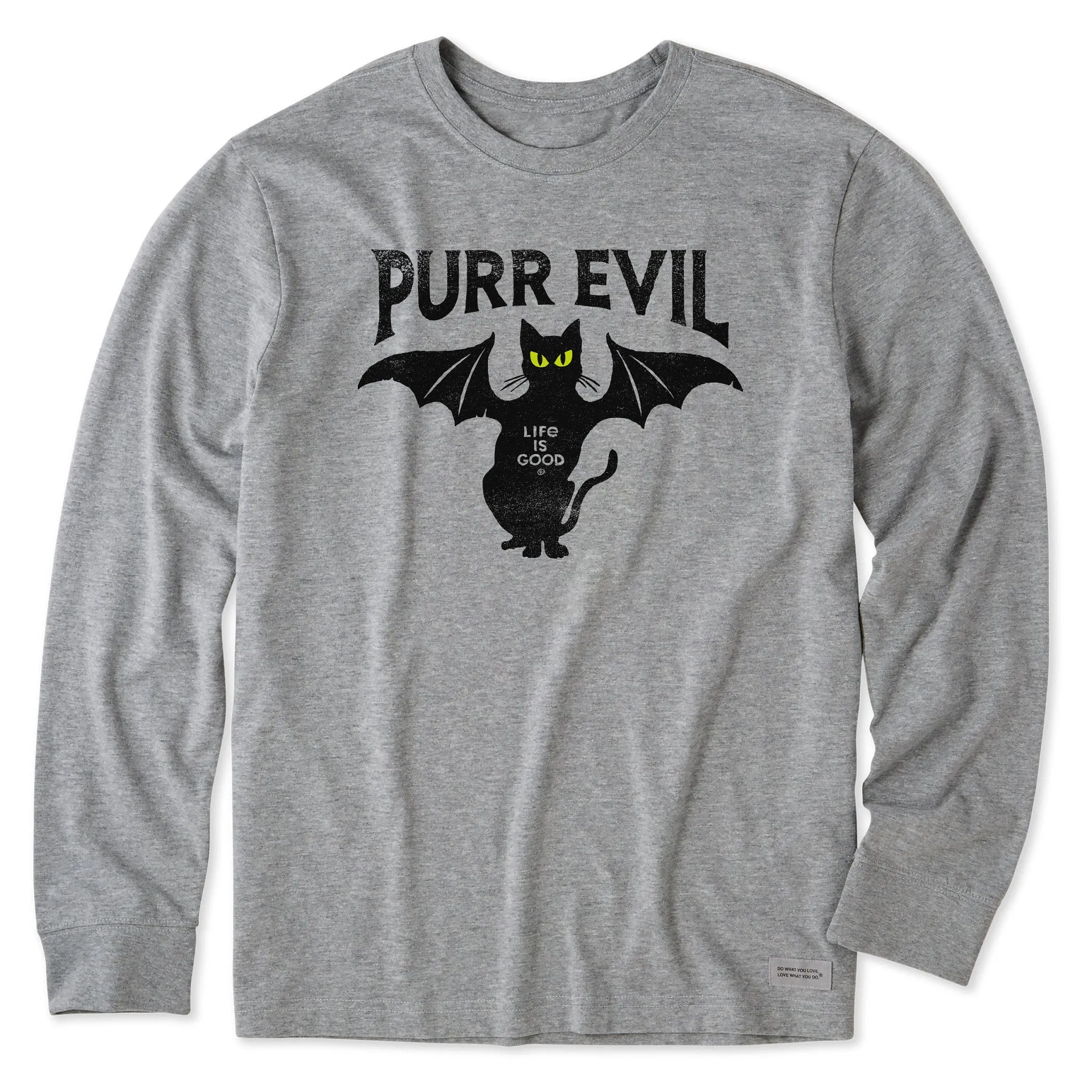 Weekend Smart Men's Purr Evil Long Sleeve Crusher Tee