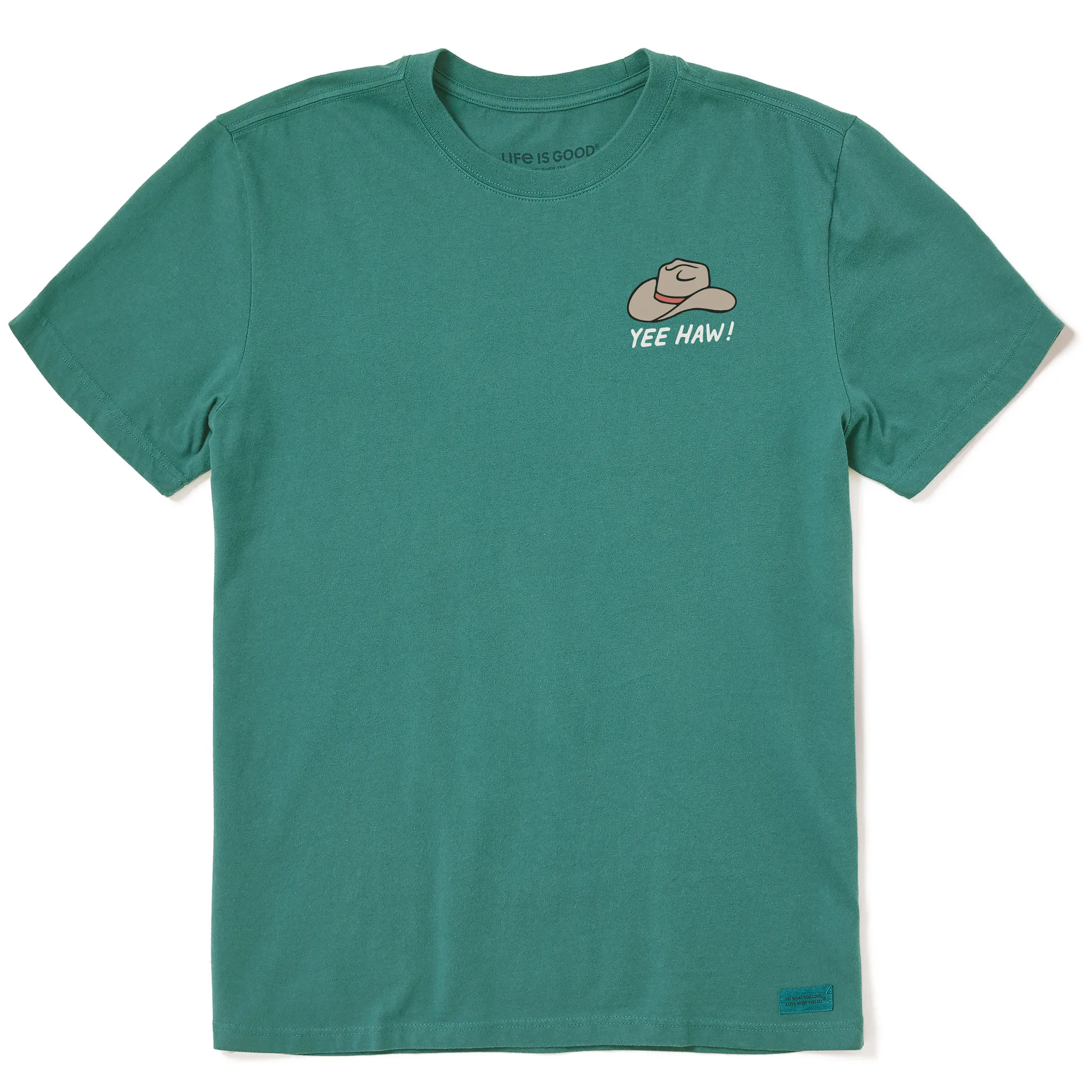 All-Purpose Comfort Men's Yeehaw Cowboy Hat Mini Short Sleeve Crusher Tee