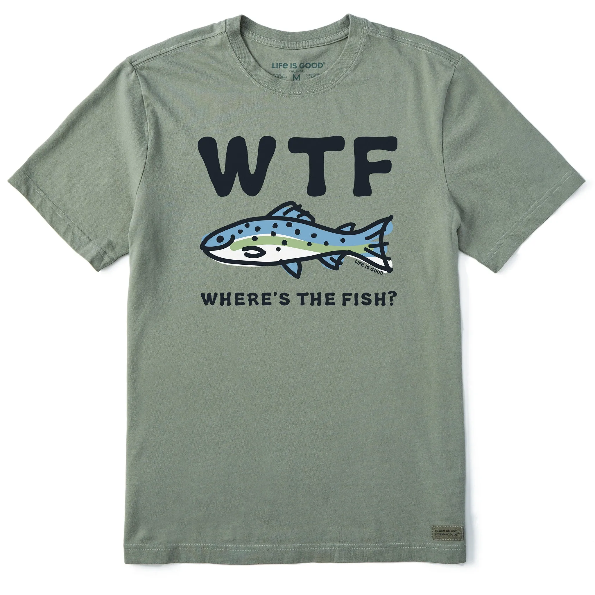 Crew neck classic Men's WTF Fish Short Sleeve Tee