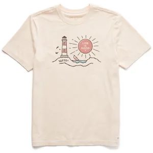 Casual Layer Look Cozy Performance Men's Scenic Lighthouse Short Sleeve Crusher Tee