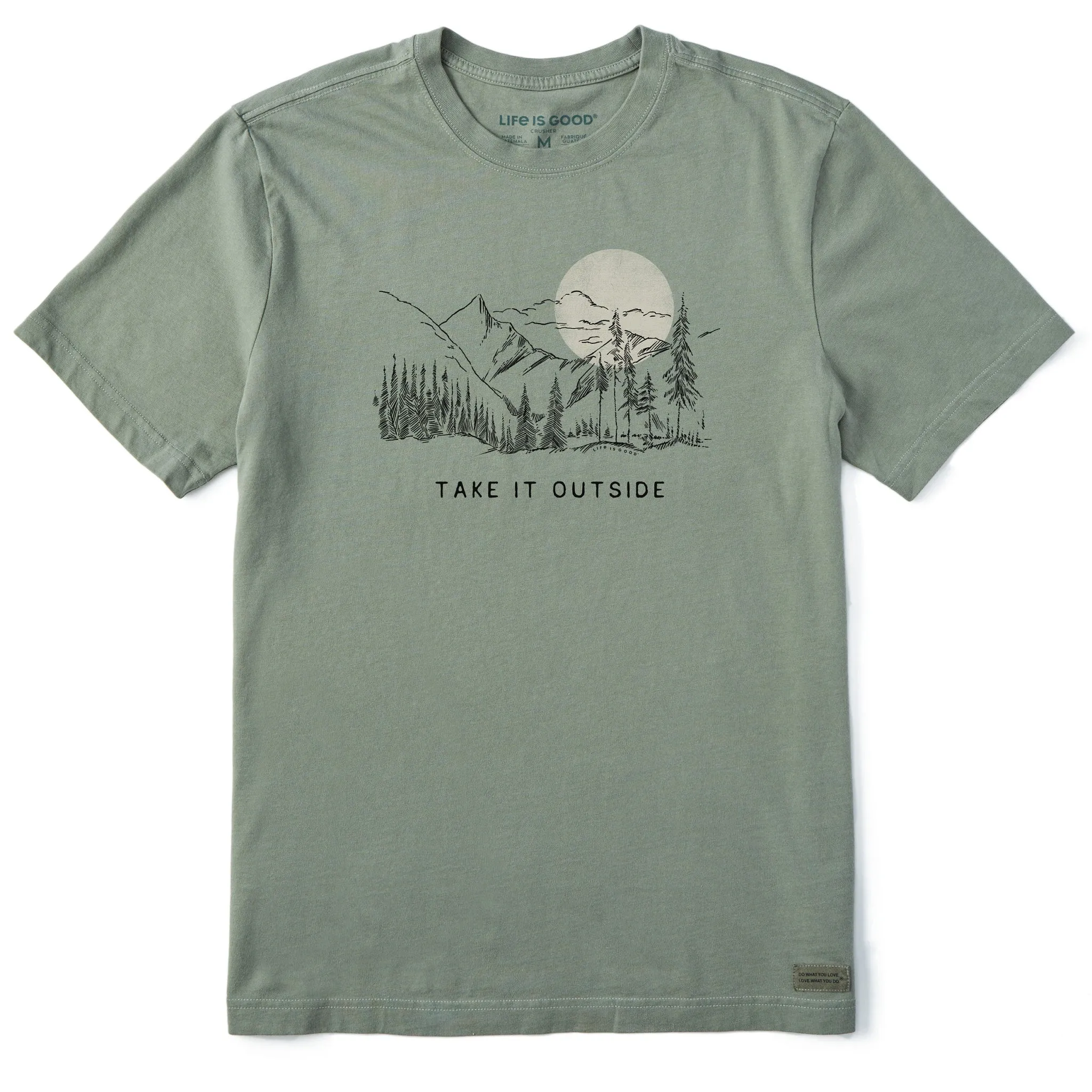 Men's Take it Outside Sketch Mountain Short Sleeve Crusher Tee Lightweight Shirt