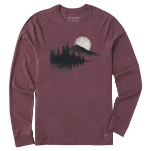 Non Iron Fabric Men's Watercolor Lakeside Long Sleeve Crusher Tee