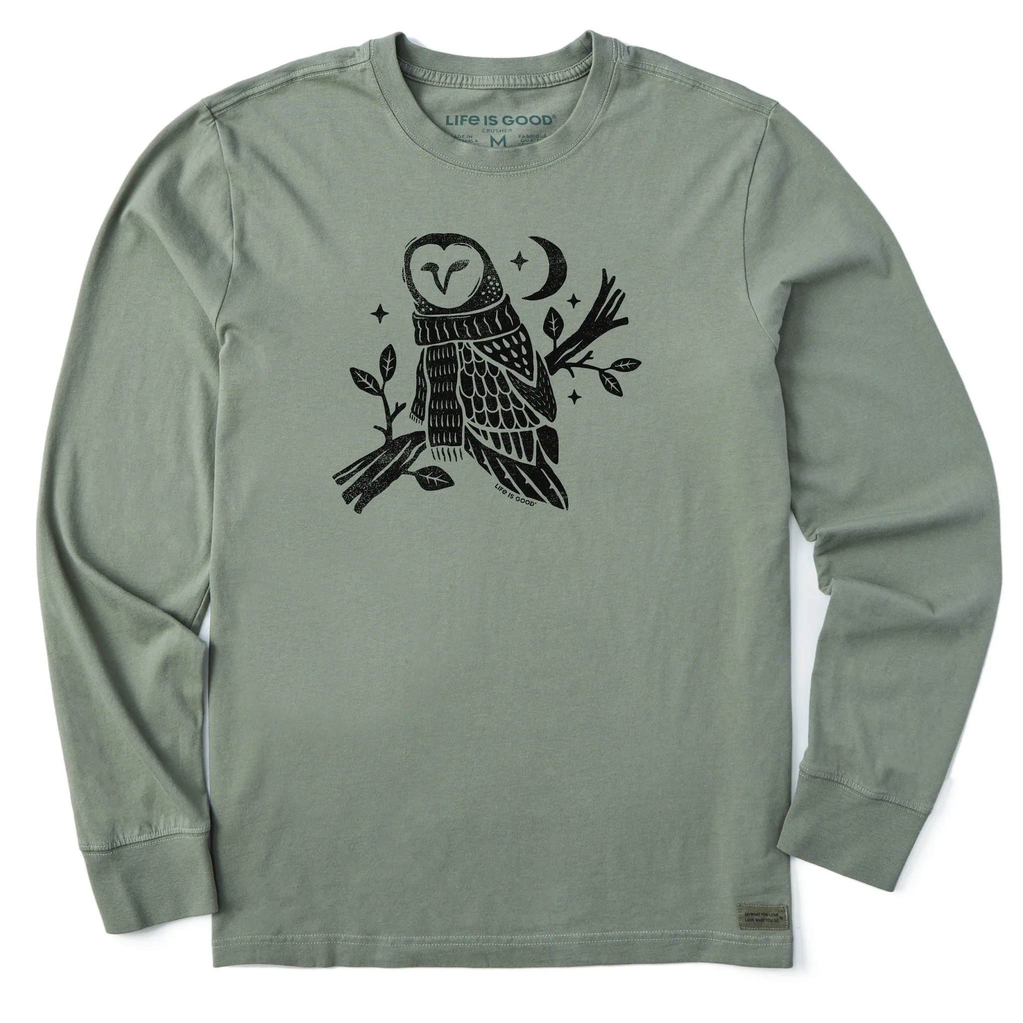 Men's Warmly Dressed Owl Long Sleeve Crusher Tee Chic and Cozy Wear