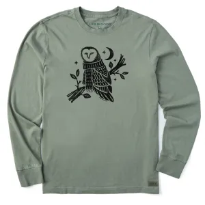 Men's Warmly Dressed Owl Long Sleeve Crusher Tee Breathable Comfort Design