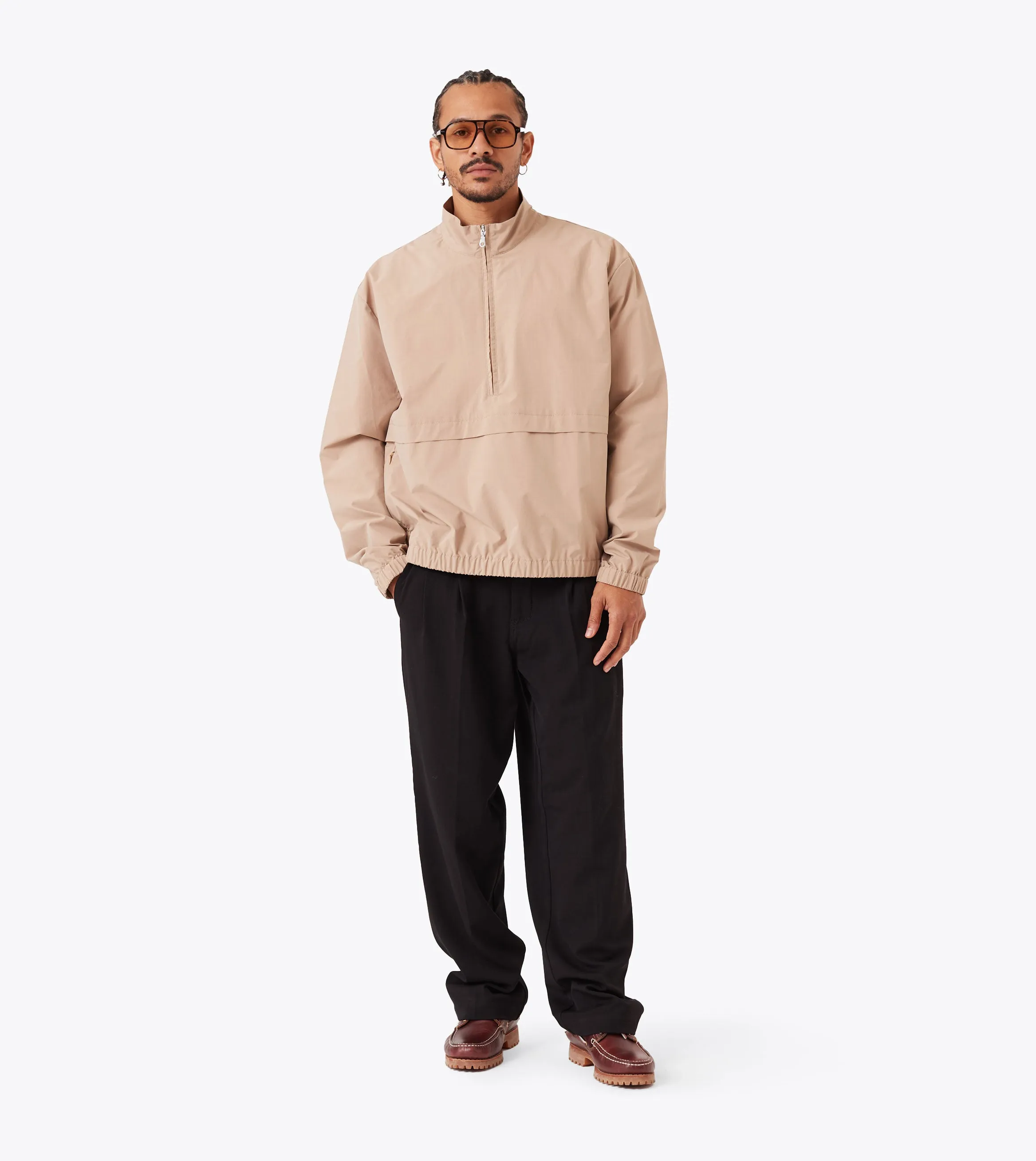 Collapsible Packable Design Ripstop Pullover Taupe