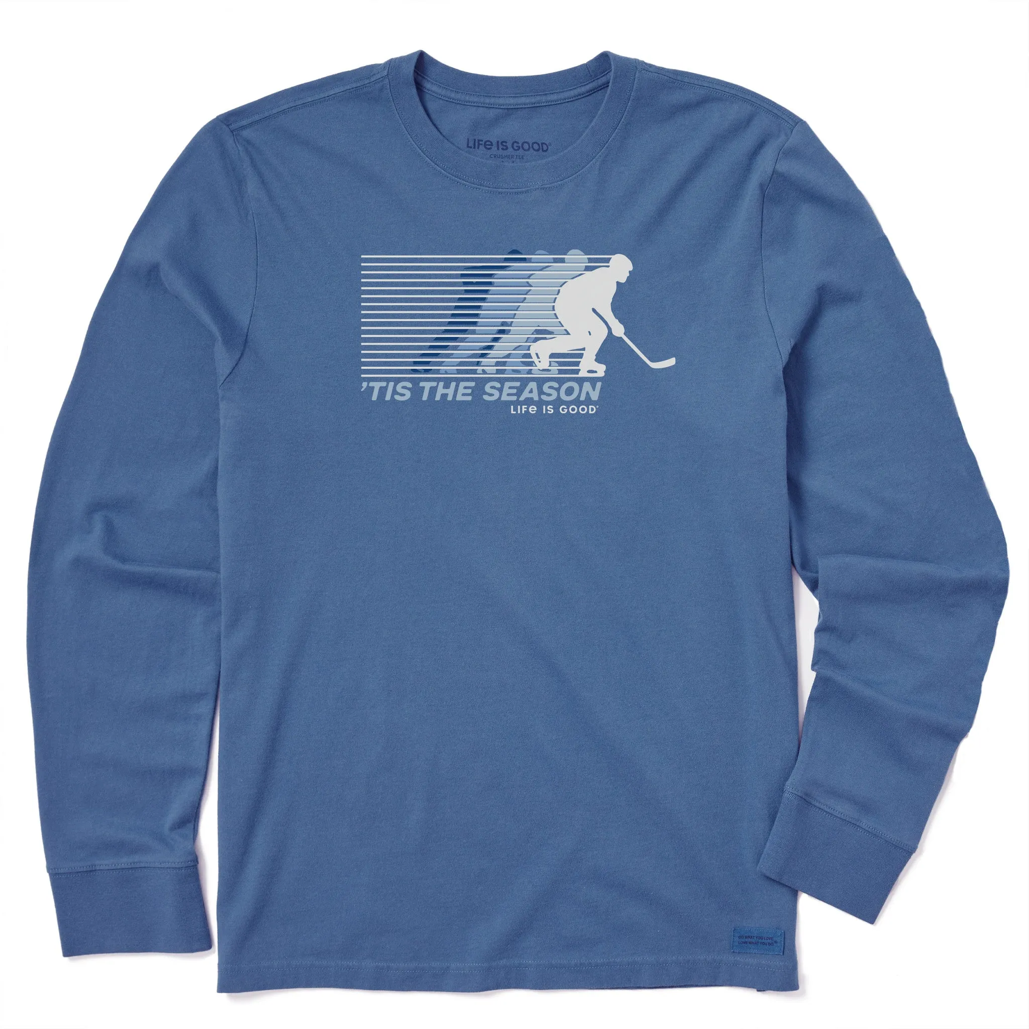 Heavyweight Weave suitable for all genders Men's Tis the Season Hockey Long Sleeve Crusher Tee
