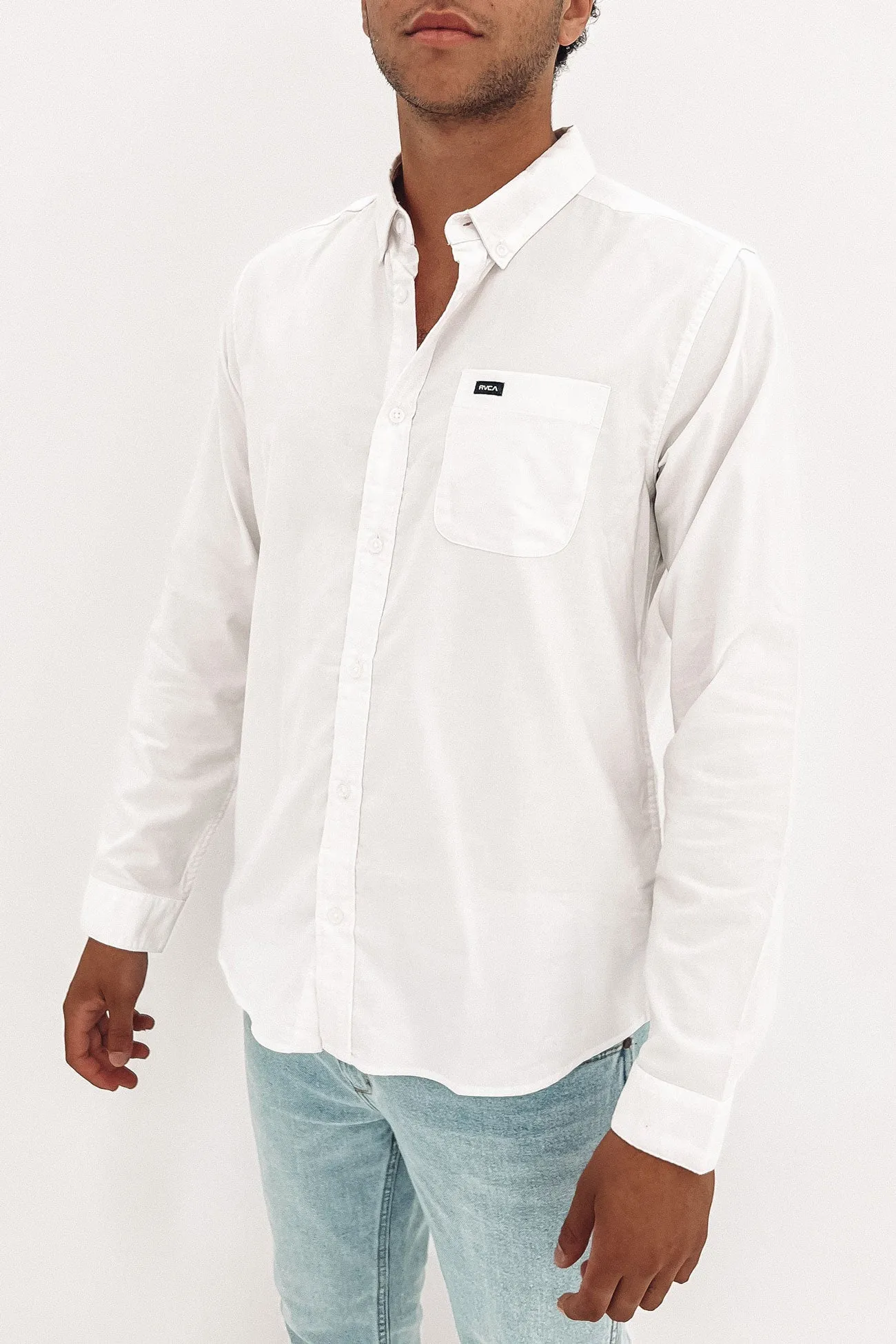 That'll Do Stretch Long Sleeve Shirt White Button Down