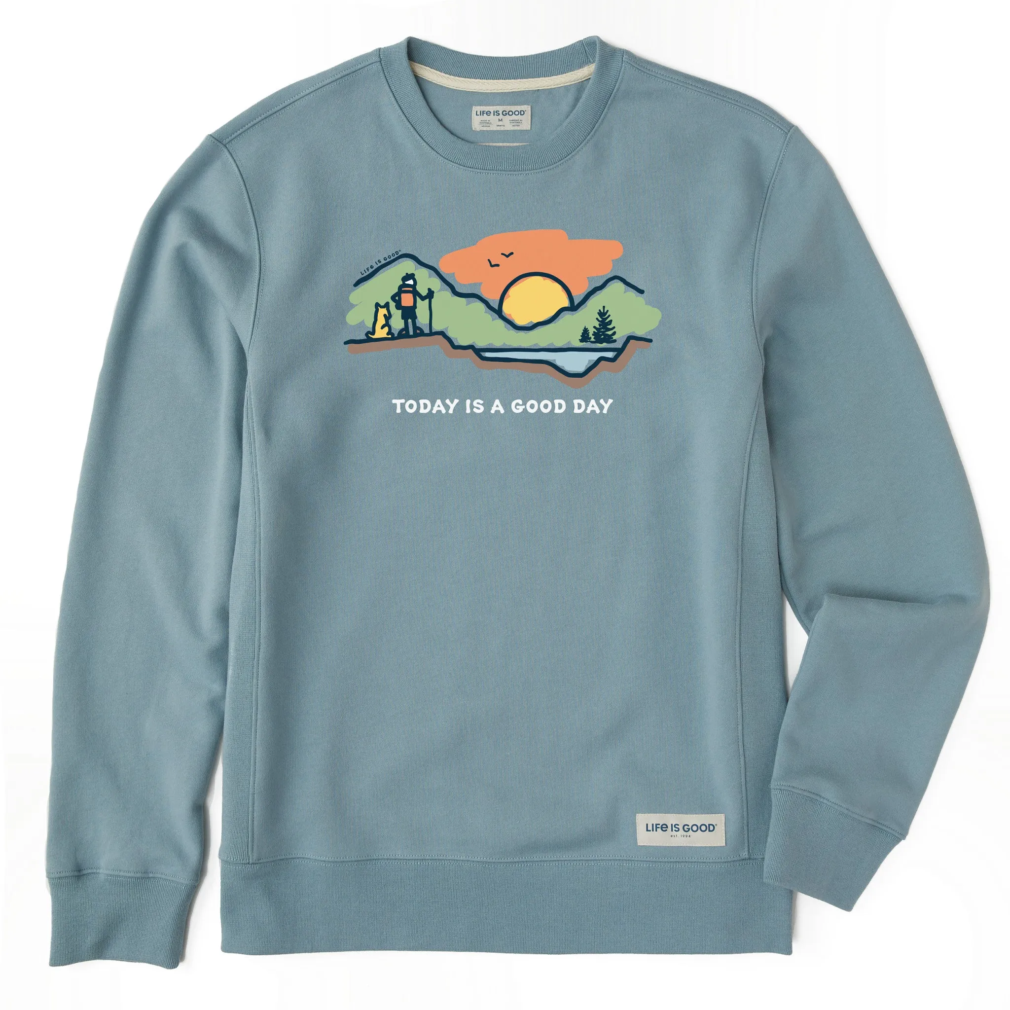 Fashion Basic Comfy Comfort Men's Today is a Good Day Mountain Hike Simply True Crew