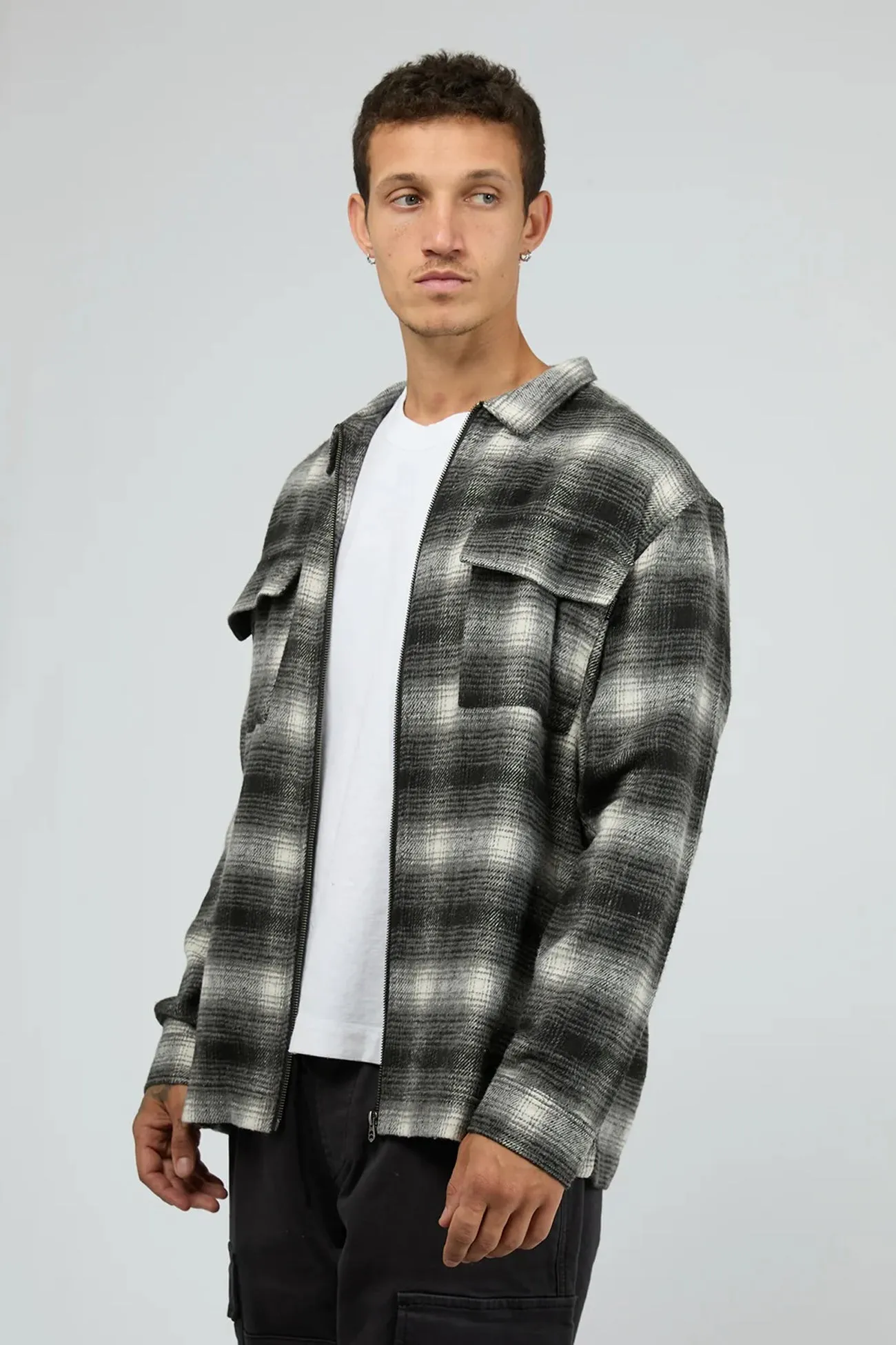 Cadence Shirt Black Easy Care Fabric Wicking Interlock Knit