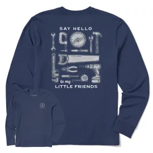 Layering Piece Wrinkle Resistant Finish Men's Say Hello to My Little Friends Tools Long Sleeve Crusher Tee